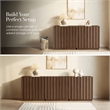 OVE Albert 31 in. Modern Fluted Accent Cabinet in Warm Walnut