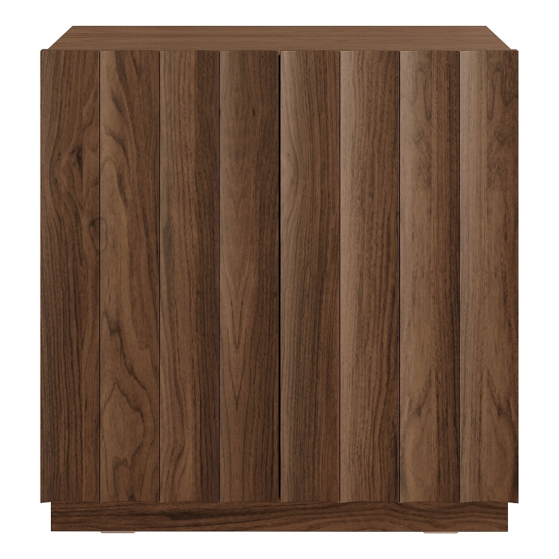 OVE Albert 31 in. Modern Fluted Accent Cabinet in Warm Walnut