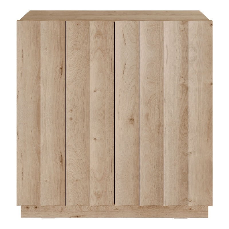 OVE Albert 31 in. Modern Fluted Accent Cabinet in Light Oak