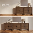 OVE Jenna 35 in. Modern Fluted Accent Cabinet in Warm Walnut with Matte Black Hardware
