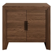 OVE Jenna 35 in. Modern Fluted Accent Cabinet in Warm Walnut with Matte Black Hardware