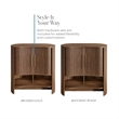 OVE Sarah 32 in. Modern Accent Cabinet in Warm Walnut with Brushed Gold Hardware