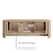 OVE Sarah 59 in. Modern Media Console in Light Oak with Brushed Gold Hardware