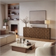 OVE Alana 29 in. Set of 3 Accent Cabinets in Warm Walnut