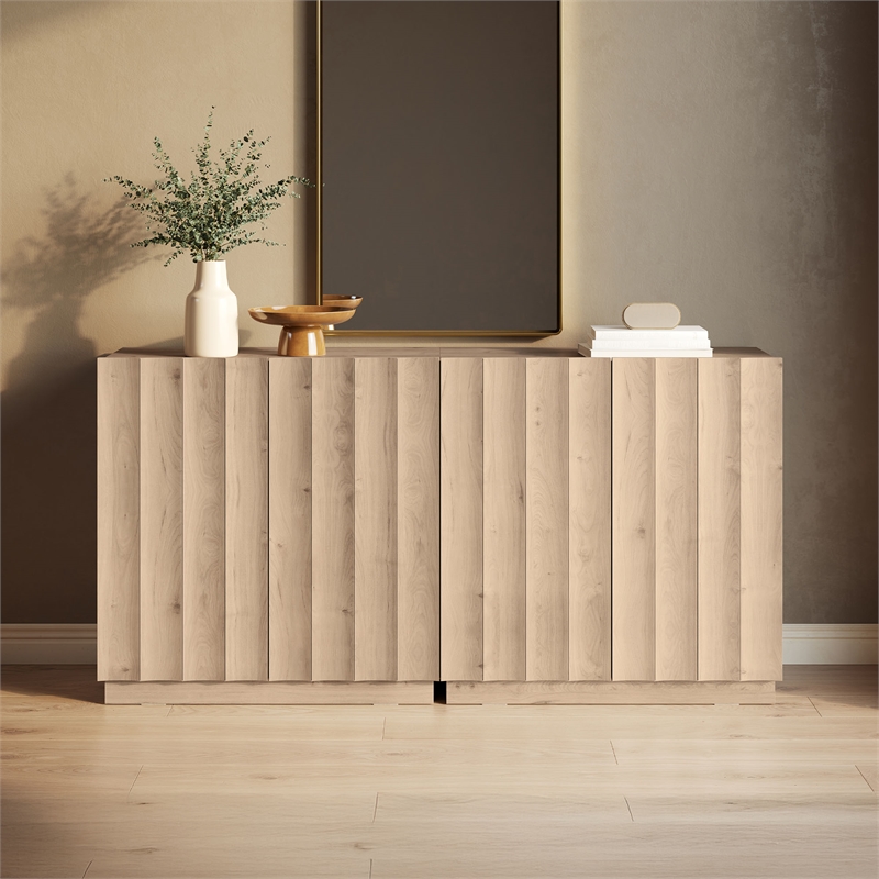 OVE Albert 31 in. Set of 2 Accent Cabinets in Light Oak