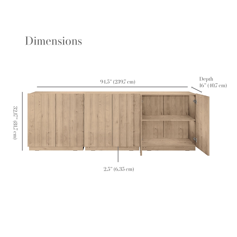 OVE Albert 31 in. Set of 3 Accent Cabinets in Light Oak