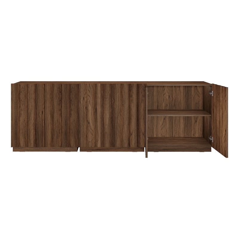 OVE Albert 31 in. Set of 3 Accent Cabinets - Warm Walnut
