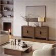 OVE Jenna 35 in. Set of 2 Accent Cabinets in Warm Walnut with Matte Black Hardware
