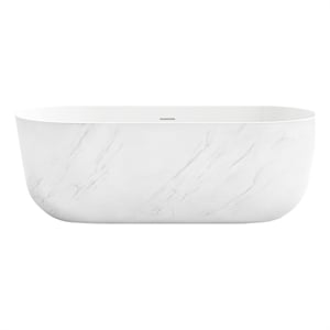 OVE Sophia 67 in. Freestanding Bathtub in Carrara Marble Finish