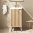 Gabi 18 in. Single Sink Freestanding Rustic Ash Vanity White Ceramic Top