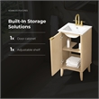 Gabi 18 in. Single Sink Freestanding Rustic Ash Vanity White Ceramic Top
