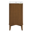Gabi 18 in. Single Sink Freestanding Warm Walnut Vanity White Ceramic Top