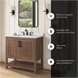 OVE Vegas 36 in. Single Sink Vanity in Spiced Walnut Matte Black