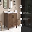 OVE Kansas 24 in. Single Sink Vanity in Spiced Walnut Matte Black