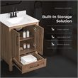 OVE Kansas 24 in. Single Sink Vanity in Spiced Walnut Matte Black