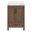 OVE Kansas 24 in. Single Sink Vanity in Spiced Walnut Matte Black