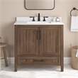 OVE Kansas 36 in. Single Sink Vanity in Spiced Walnut Matte Black