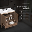 OVE Kansas 36 in. Single Sink Vanity in Spiced Walnut Matte Black