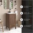 OVE Kansas 18 in. Single Sink Vanity in Spiced Walnut Matte Black