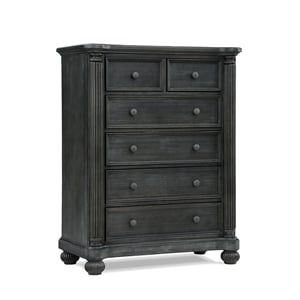 Charleston 6-Drawer Wood Chest in Weathered Brown