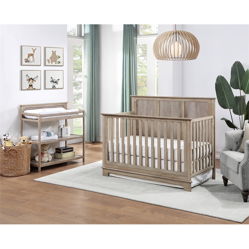 Suite Bebe Grayson Traditional Wood 4-in-1 Convertible Crib in Natural