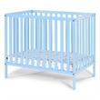 Suite Bebe Palmer Contemporary Wood Mini Crib with Mattress Pad in Baby Blue