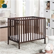 Suite Bebe Palmer Contemporary Wood Mini Crib with Mattress Pad in Espresso