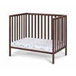 Suite Bebe Palmer Contemporary Wood Mini Crib with Mattress Pad in Espresso