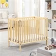 Suite Bebe Palmer Contemporary Wood Mini Crib with Mattress Pad in Natural