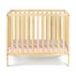 Suite Bebe Palmer Contemporary Wood Mini Crib with Mattress Pad in Natural