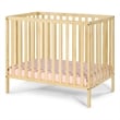 Suite Bebe Palmer Contemporary Wood Mini Crib with Mattress Pad in Natural