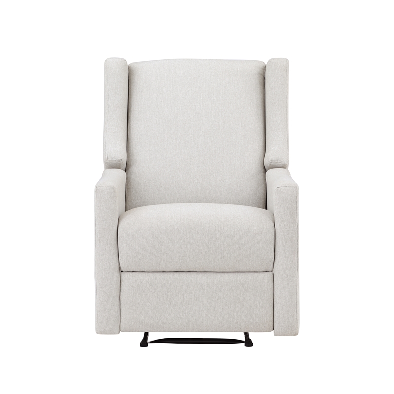 Suite Bebe Pronto Contemporary Wood and Fabric Power Recliner in Buff Beige