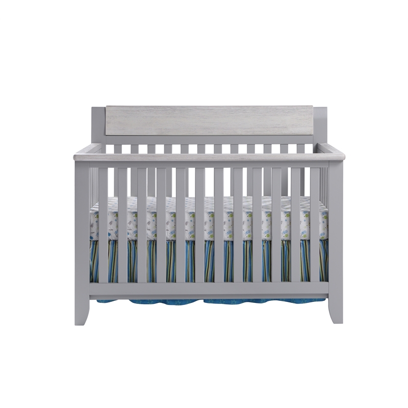 Suite Bebe Hayes Wood 4-in-1 Convertible Crib in Gray/Weathered Granite