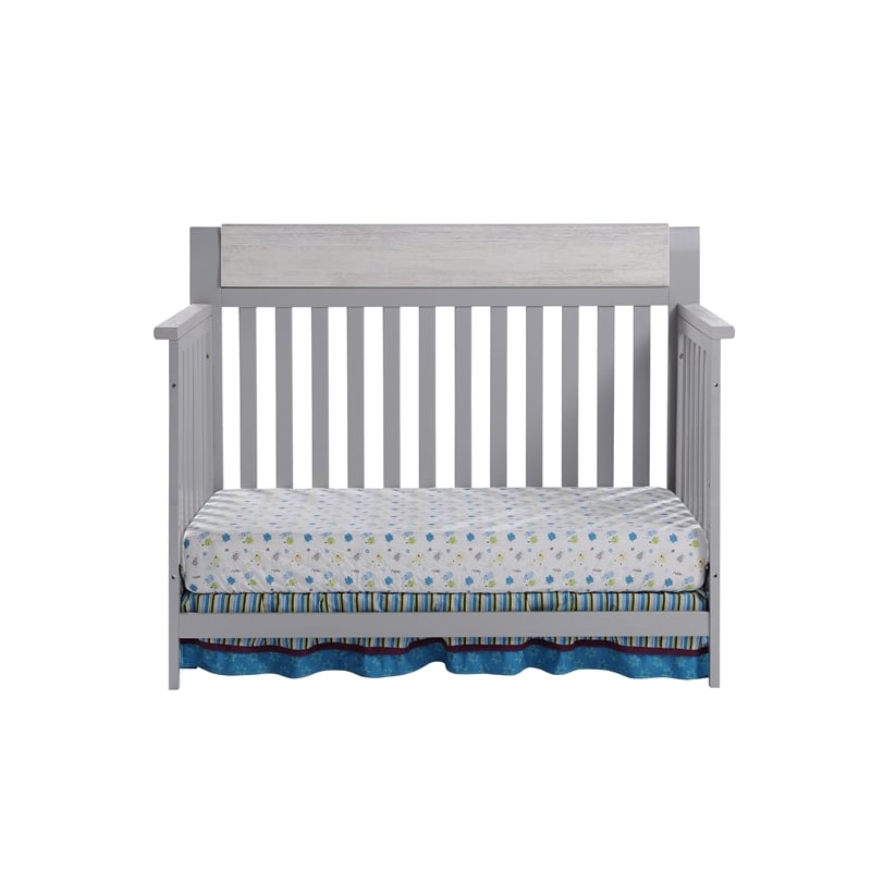Suite Bebe Hayes Wood 4-in-1 Convertible Crib in Gray/Weathered Granite
