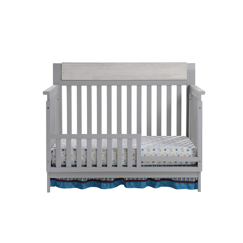 Suite Bebe Hayes Wood 4-in-1 Convertible Crib in Gray/Weathered Granite