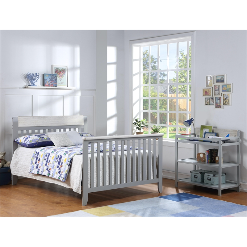 Suite Bebe Hayes Wood 4-in-1 Convertible Crib in Gray/Weathered Granite