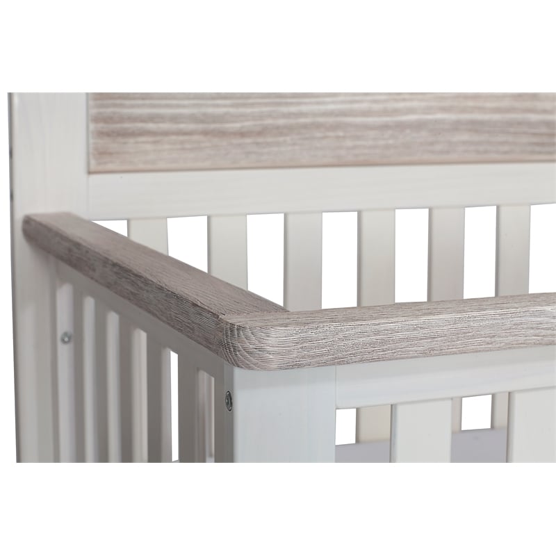 Suite Bebe Hayes Wood 4-in-1 Convertible Crib in White/Natural