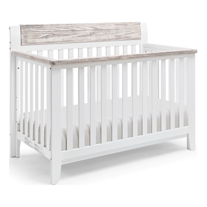 suite bebe hayes wood 4-in-1 convertible crib in white/natural