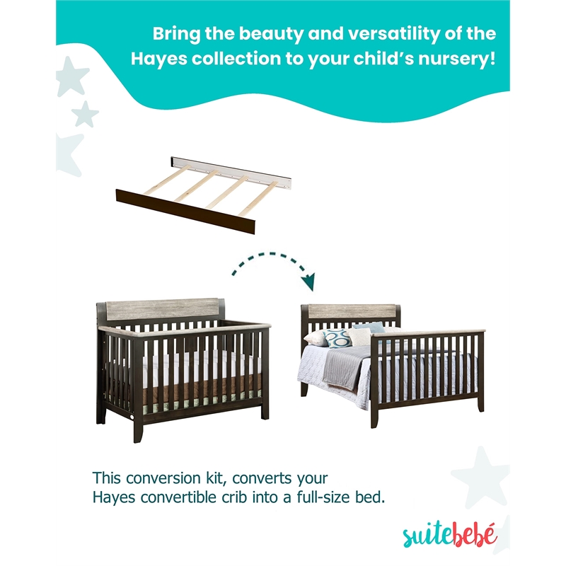 Suite Bebe Hayes Traditional Wood Full Bed Conversion Kit in Coffee