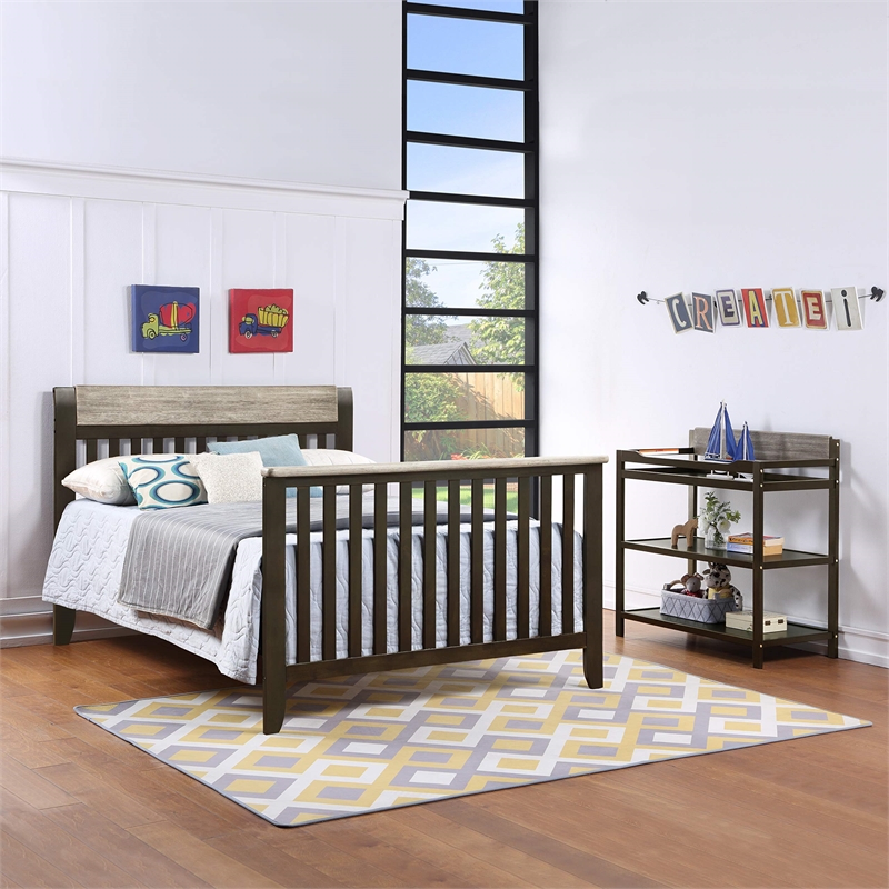 Suite Bebe Hayes Traditional Wood Full Bed Conversion Kit in Coffee