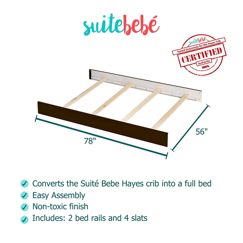 Suite Bebe Hayes Traditional Wood Full Bed Conversion Kit in Coffee
