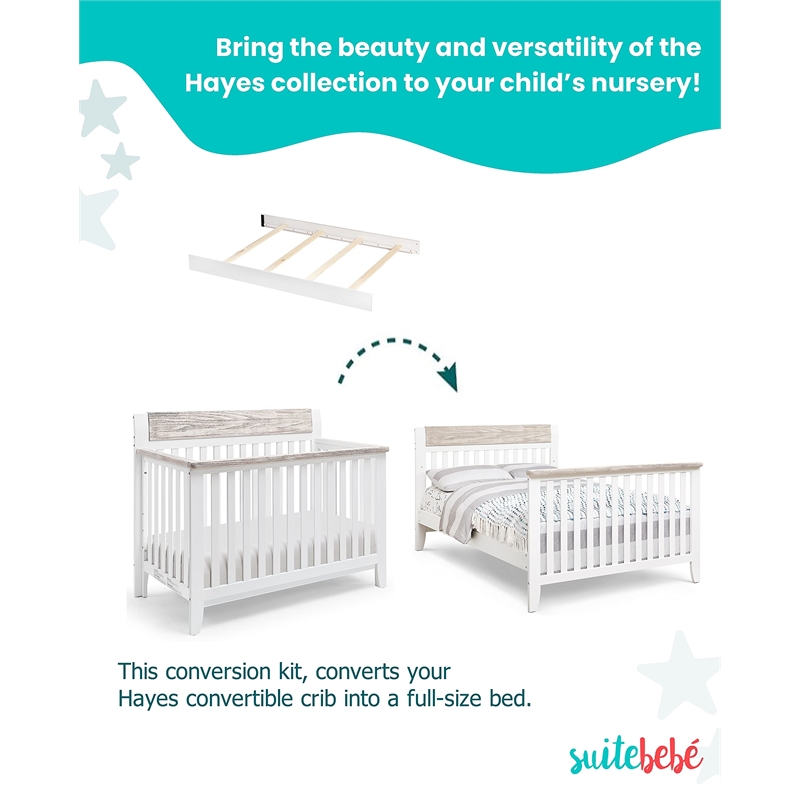 Suite Bebe Hayes Traditional Wood Full Bed Conversion Kit in White