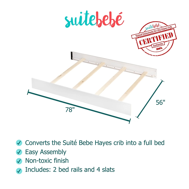 Suite Bebe Hayes Traditional Wood Full Bed Conversion Kit in White