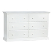 Suite Bebe Alice 6-Drawer Traditional Wood Double Dresser in White