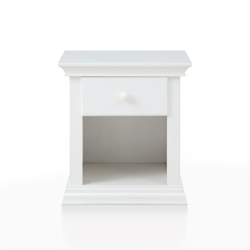 Suite Bebe Alice Traditional Wood Nightstand in White Finish