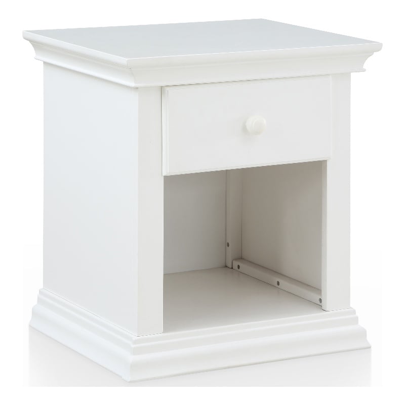 Suite Bebe Alice Traditional Wood Nightstand in White Finish