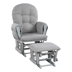 suite bebe mason traditional wood glider and ottoman in gray/oyster