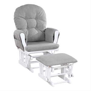 suite bebe mason traditional wood glider and ottoman in white/oyster