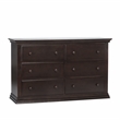 Suite Bebe Hardwood Universal 6 Drawer Fully Assembled Double Dresser Espresso