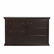 Suite Bebe Hardwood Universal 6 Drawer Fully Assembled Double Dresser Espresso